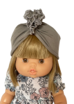 Turban szary dla lalki Minikane 34 cm