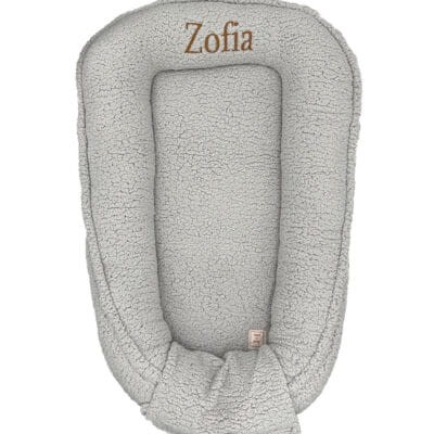 Teddy – personalizowane gniazdo niemowlęce, futrzany kokon szary-4.jpg