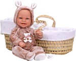 Hiszpańska lalka bobas Munecas ARIAS 65381 z koszem mojżesza 42 cm