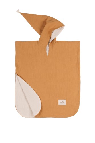 Poncho muślinowe camel.jpg