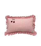 Poduszka ozdobna w różową kratkę Cherry z wisienką  Muzpony 