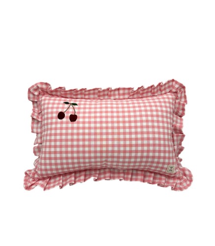 Cherry – poduszka ozdobna w różową kratkę-muzpony.jpg