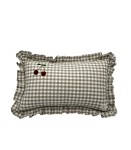 Poduszka ozdobna w szarą kratkę Cherry z wisienką  Muzpony 