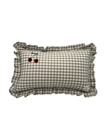 Cherry – poduszka ozdobna w szarą kratkę-muzpony.jpg