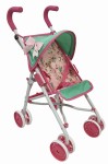 Wózek dla lalek spacerówka w kwiatki różowo zielona