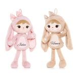 Lalka Metoo Pluszowy króliczek z kokardką beżowy z imieniem, personalizacją