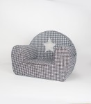 MUZPONY Fotelik dla dziecka pikowany Gwiazda BLACK&WHITE